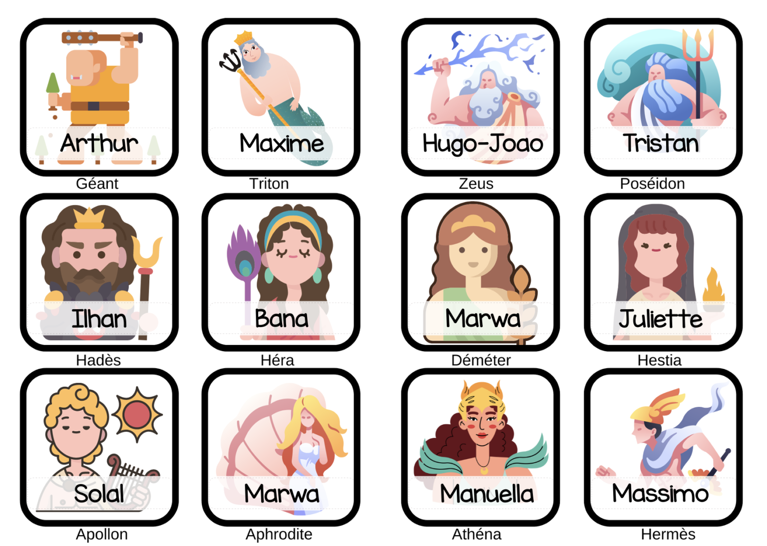 Affichage de classe Mythologie - Maîtresse Hérisson